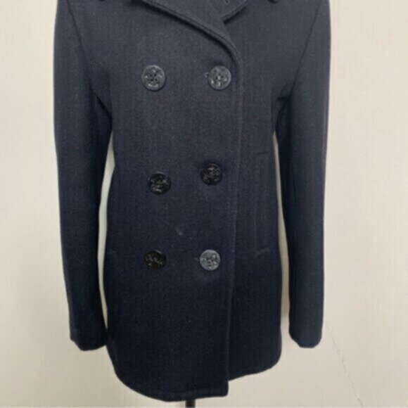 Monterey Club Vintage US Navy Wool Double Breasted Pea Coat - Picture 8 of 15